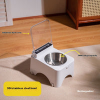 HKM-7287229 Automatic Cat Bowl Feeder with Lid-Opening Mechanism - Available in Plastic, Stainless Steel, and Ceramic