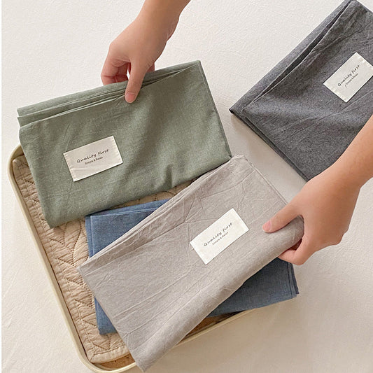 HKM-728723 Simple Cotton Washed Pillowcases - Reactive Dyed, 48x74 cm, Set of 2