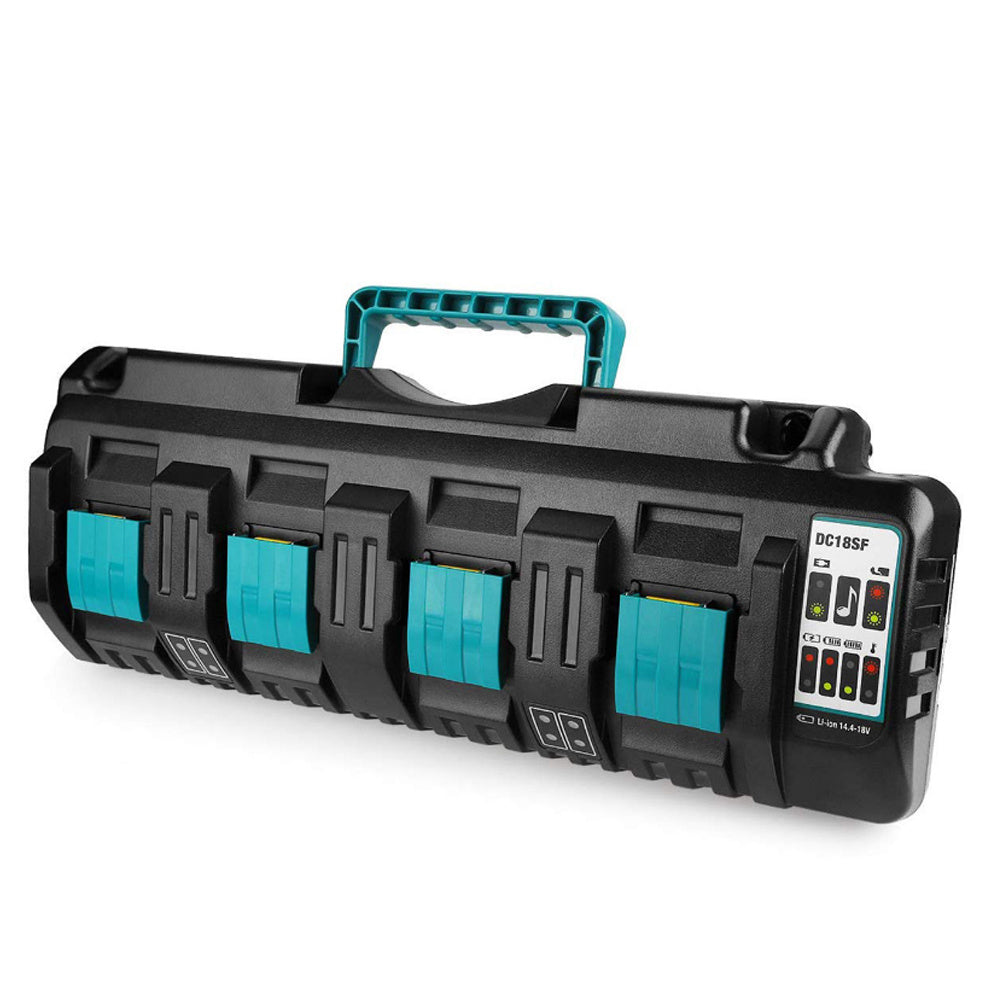 HKM-728787 Universal Fast Charger for 14.4V-18V Lithium-Ion Batteries - Charges 4 Batteries Simultaneously