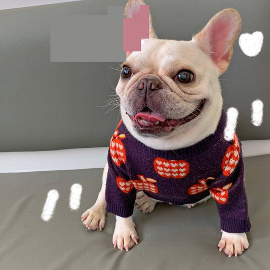 HKM-7289021 Violet Wool Sweater for Dogs - Cozy Autumn and Winter Wear, Sizes S to XXL