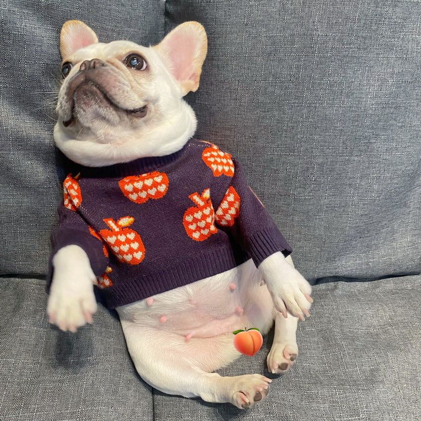 HKM-7289021 Violet Wool Sweater for Dogs - Cozy Autumn and Winter Wear, Sizes S to XXL