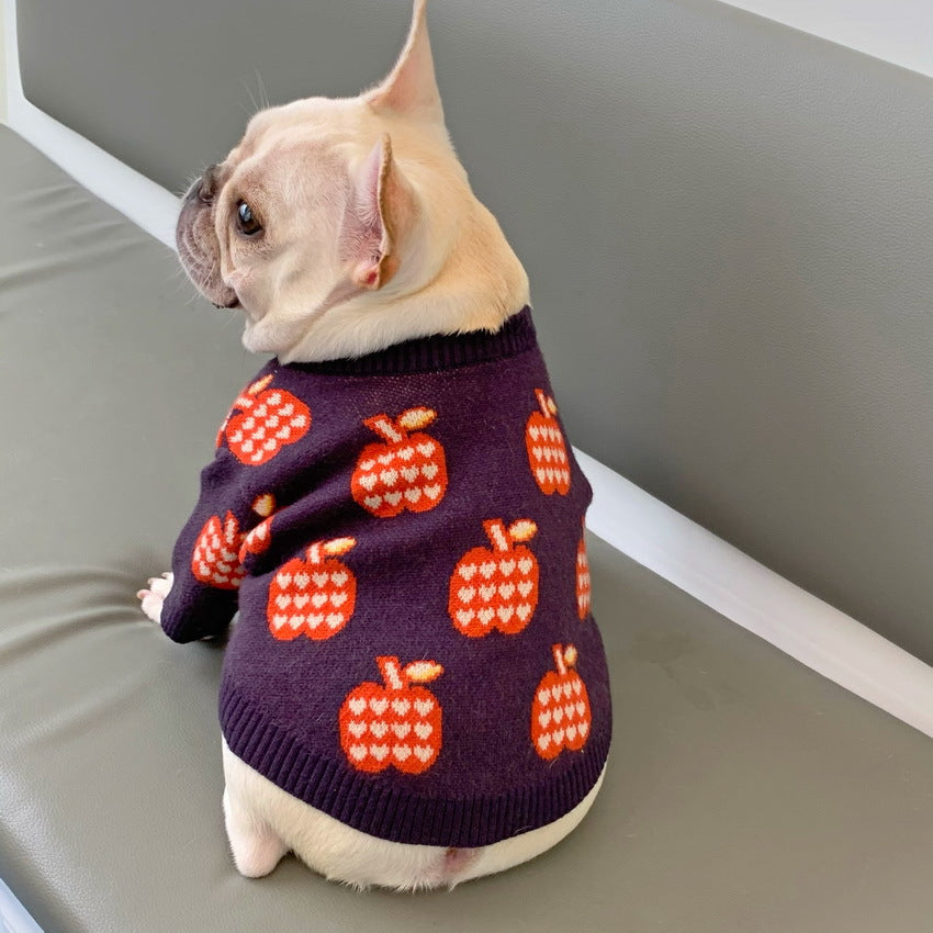 HKM-7289021 Violet Wool Sweater for Dogs - Cozy Autumn and Winter Wear, Sizes S to XXL