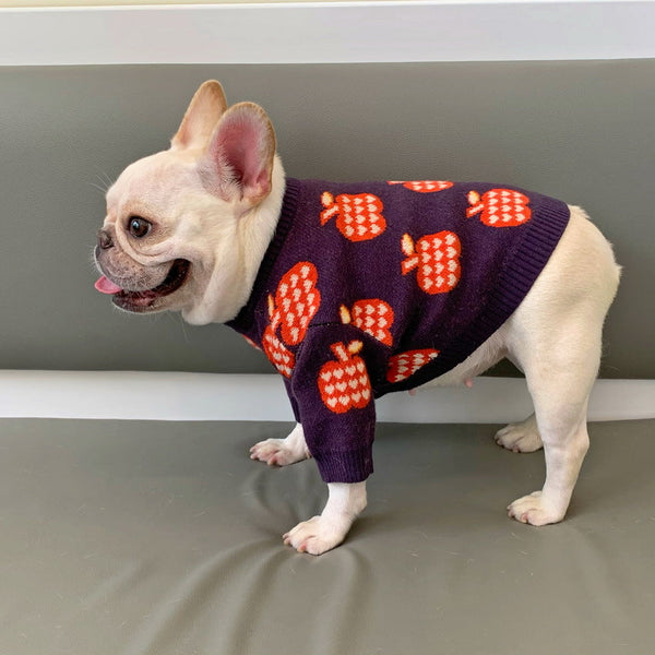 HKM-7289021 Violet Wool Sweater for Dogs - Cozy Autumn and Winter Wear, Sizes S to XXL