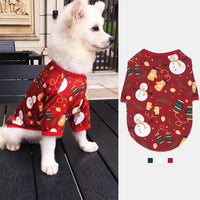 HKM-7289405 Festive Holiday Dog Apparel - Snowman, Elk, Gingerbread Man & Santa Claus Styles, Cotton, Sizes XS to L