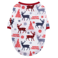 HKM-7289405 Festive Holiday Dog Apparel - Snowman, Elk, Gingerbread Man & Santa Claus Styles, Cotton, Sizes XS to L