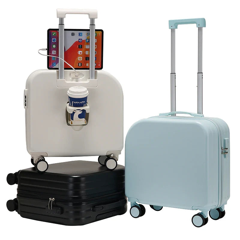 HKM-728979 Kids Mini Travel Trolley Suitcase with Phone Holder - Lightweight and Portable Travel Bag