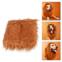 HKM-728979 Pet Lion Mane Wig Costume for Dogs and Cats - Warm Winter Apparel with Ear Detail, Adjustable Size
