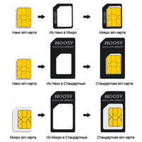 HKM-728979 Three-Piece SIM Card Set – Durable PC Material in Black and White