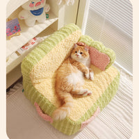 HKM-7291069 Cozy Removable & Washable Pet Nest for Cats – Sweet Potato Cream & Peach Avocado Options