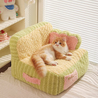 HKM-7291069 Cozy Removable & Washable Pet Nest for Cats – Sweet Potato Cream & Peach Avocado Options