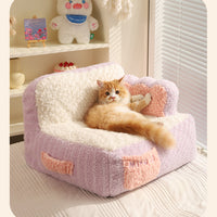 HKM-7291069 Cozy Removable & Washable Pet Nest for Cats – Sweet Potato Cream & Peach Avocado Options