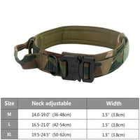 HKM-7292477 Durable Military Tactical Dog Collar with Control Handle for Medium and Large Breeds