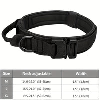 HKM-7292477 Durable Military Tactical Dog Collar with Control Handle for Medium and Large Breeds