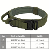 HKM-7292477 Durable Military Tactical Dog Collar with Control Handle for Medium and Large Breeds