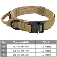 HKM-7292477 Durable Military Tactical Dog Collar with Control Handle for Medium and Large Breeds