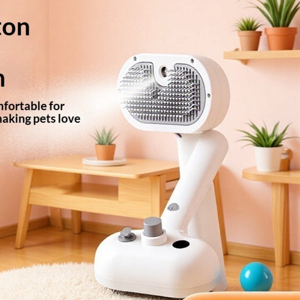 HKM-7292605 One-Click Pet Hair Remover Spray Brush in White