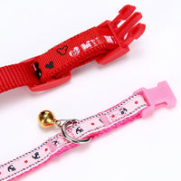 HKM-7292989 Fashionable Geometry Print Dog Collar with Bell - Adjustable Cloth Design for Cats and Dogs
