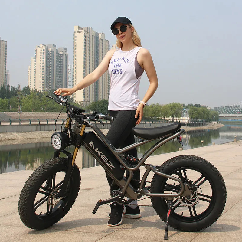 HKM-729299 20 Inch Electric Off-road Fat Tire E-Bike, 48V 17.5AH Aluminum Frame, 30-50 km/h Max Speed