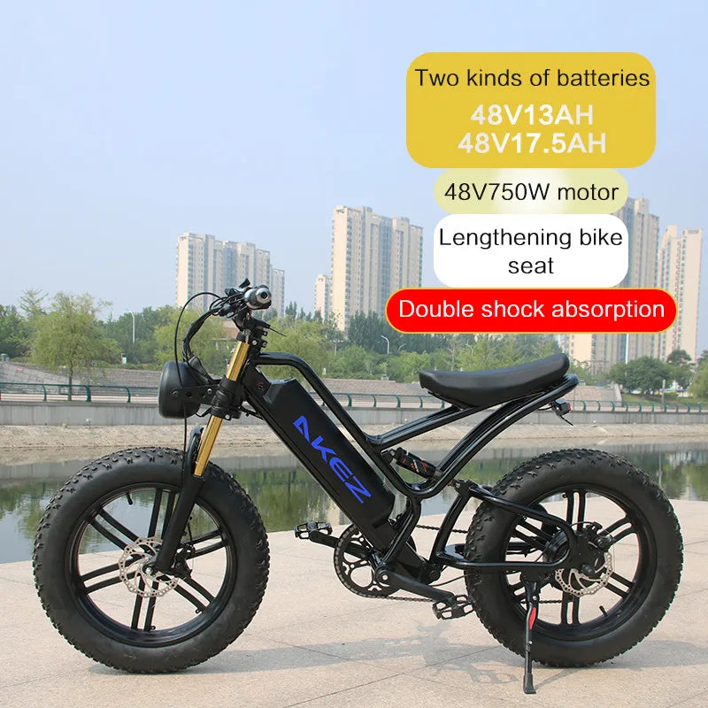 HKM-729299 20 Inch Electric Off-road Fat Tire E-Bike, 48V 17.5AH Aluminum Frame, 30-50 km/h Max Speed