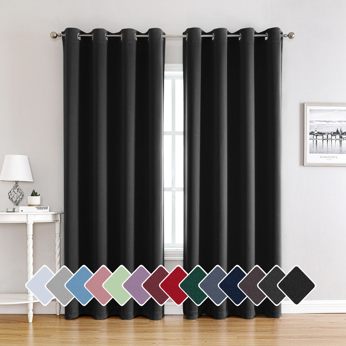 HKM-729299 Modern Simple High Precision Shading Curtain, Various Colors & Sizes Available