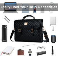 HKM-729299 Stylish PU Leather Waterproof Laptop Bag for Office Use - Tote Messenger Briefcase
