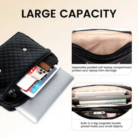 HKM-729299 Stylish PU Leather Waterproof Laptop Bag for Office Use - Tote Messenger Briefcase