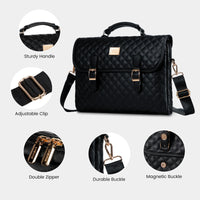 HKM-729299 Stylish PU Leather Waterproof Laptop Bag for Office Use - Tote Messenger Briefcase
