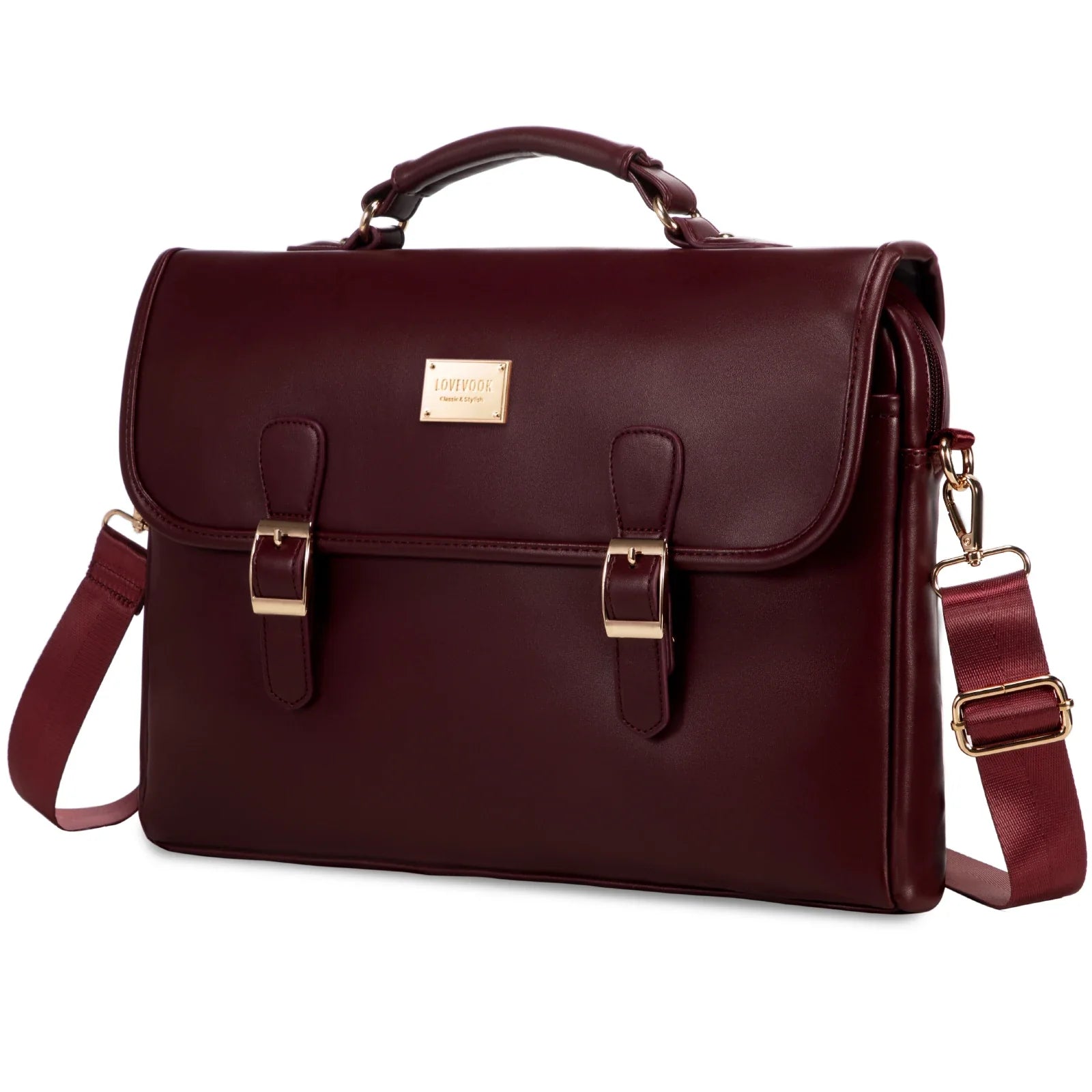 HKM-729299 Stylish PU Leather Waterproof Laptop Bag for Office Use - Tote Messenger Briefcase