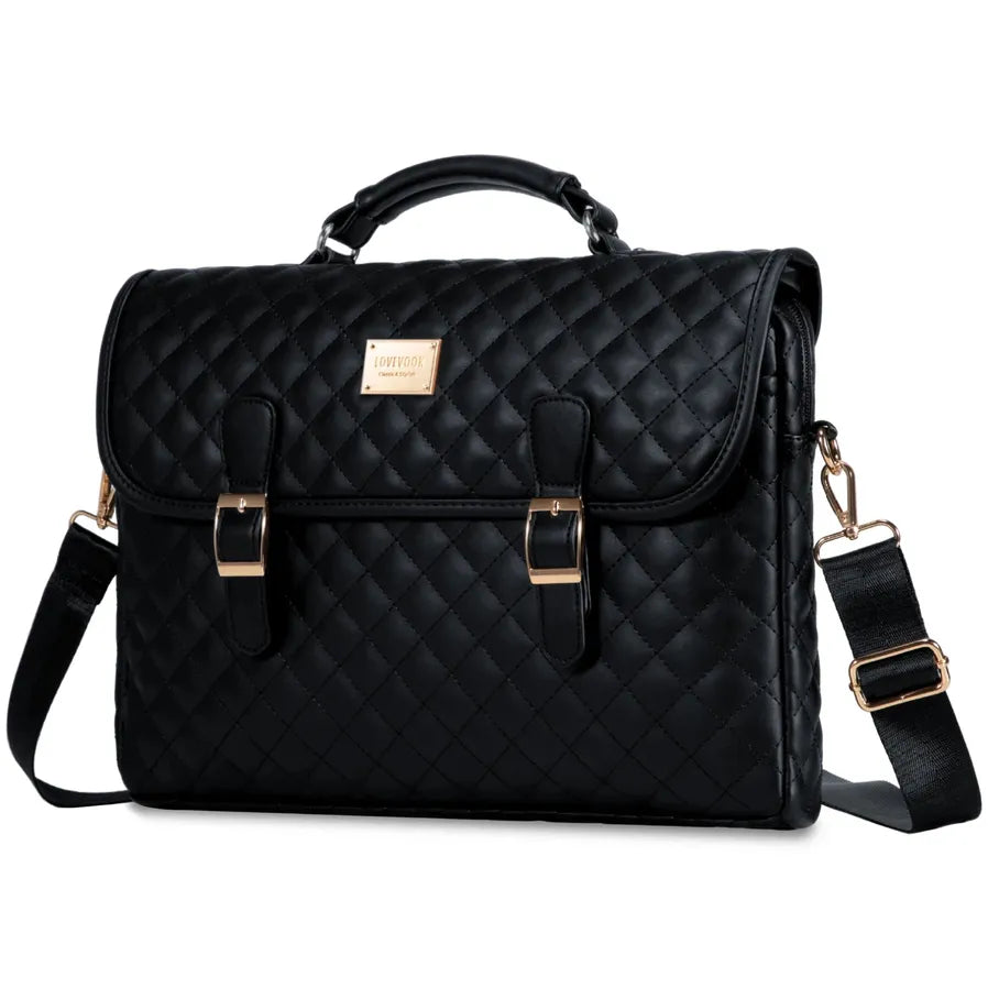 HKM-729299 Stylish PU Leather Waterproof Laptop Bag for Office Use - Tote Messenger Briefcase