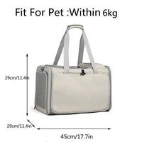 HKM-7293245 Beige Portable Dog and Cat Carrier Bag with Large Capacity and Breathable Design