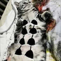 HKM-7294269 Funny Cat Cosplay Bikini Outfit for Spring/Summer Festivals and Halloween Pet Parties