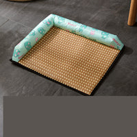 HKM-7295037 Summer Pet Nest and Cooling Mat - Double-Sided Lemon & Dinosaur Designs, Available in S, M, L