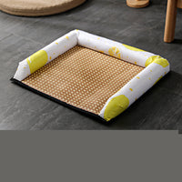 HKM-7295037 Summer Pet Nest and Cooling Mat - Double-Sided Lemon & Dinosaur Designs, Available in S, M, L