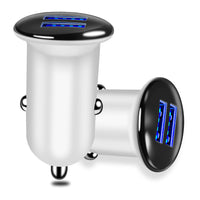 HKM-729619 Dual USB Car Charger with 3A Fast Charging for Smartphones and Tablets, Compact Design