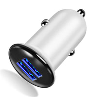 HKM-729619 Dual USB Car Charger with 3A Fast Charging for Smartphones and Tablets, Compact Design