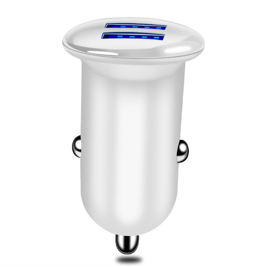 HKM-729619 Dual USB Car Charger with 3A Fast Charging for Smartphones and Tablets, Compact Design