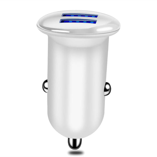 HKM-729619 Dual USB Car Charger with 3A Fast Charging for Smartphones and Tablets, Compact Design