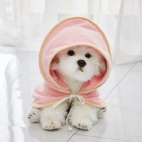 HKM-7296445 Quick-Drying Microfiber Pet Bathrobe - Soft, Absorbent Towel in Light Green, Pink, Yellow, Beige
