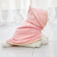 HKM-7296445 Quick-Drying Microfiber Pet Bathrobe - Soft, Absorbent Towel in Light Green, Pink, Yellow, Beige