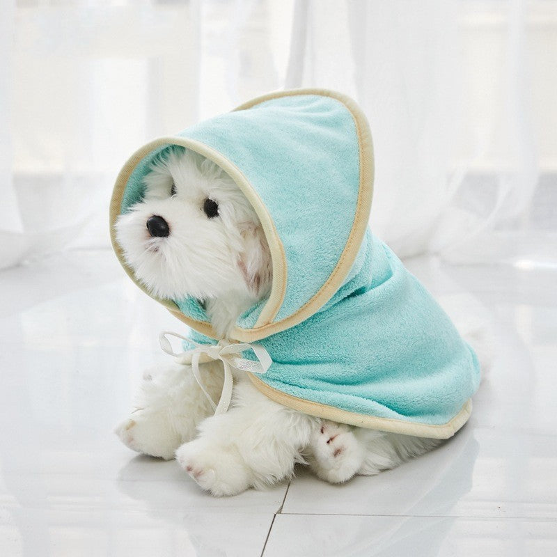 HKM-7296445 Quick-Drying Microfiber Pet Bathrobe - Soft, Absorbent Towel in Light Green, Pink, Yellow, Beige