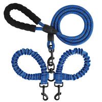 HKM-7296573 Reflective Polyester Double Drag Traction Rope for Pets - 150CM Long, 2.5CM Wide