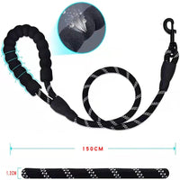 HKM-7296573 Reflective Polyester Double Drag Traction Rope for Pets - 150CM Long, 2.5CM Wide