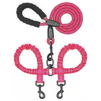 HKM-7296573 Reflective Polyester Double Drag Traction Rope for Pets - 150CM Long, 2.5CM Wide