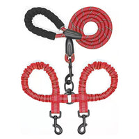 HKM-7296573 Reflective Polyester Double Drag Traction Rope for Pets - 150CM Long, 2.5CM Wide