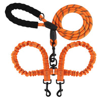 HKM-7296573 Reflective Polyester Double Drag Traction Rope for Pets - 150CM Long, 2.5CM Wide