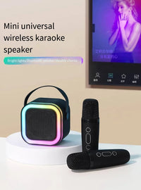 HKM-729747 Wireless LED Sound Bar with Rechargeable Battery and Microphone for Karaoke and Disco Parties