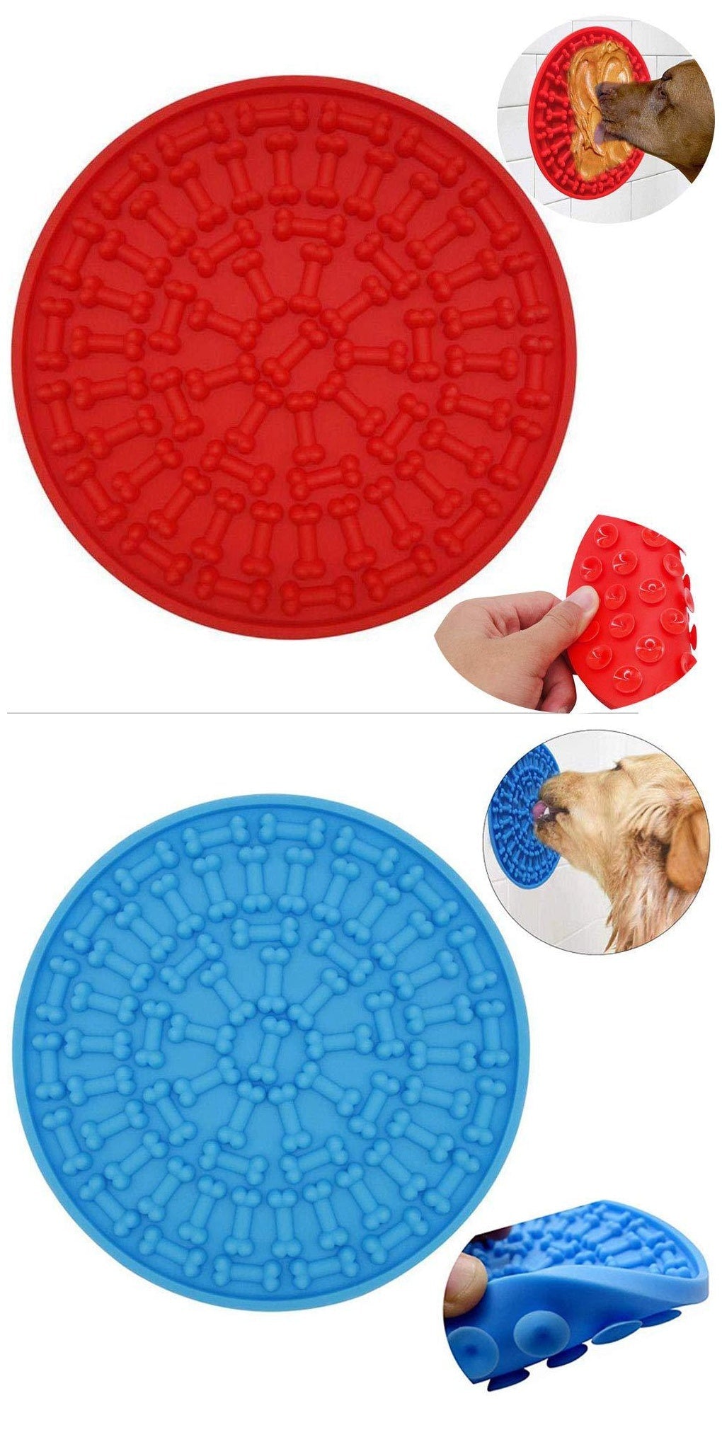 HKM-7297597 Food Grade Silicone Dog Licking Pad for Treats and Anxiety Relief, Ideal for Dogs