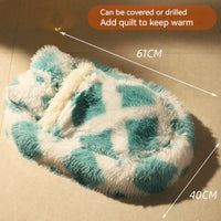 HKM-7298621 Long Wool Oval Pet Bed - Warm Cat and Dog Nest in Various Colors and Quilted Options