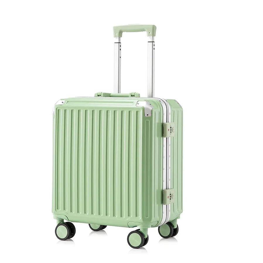 HKM-730131 Mini Green Trolley Suitcase for Kids - Durable and Lightweight Hard Shell Travel Luggage