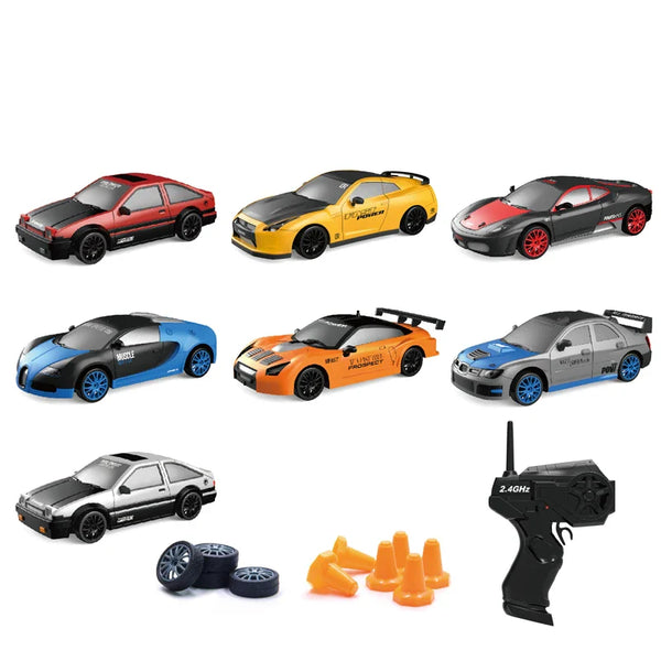 HKM-730195 1/24 Scale RC Electric Drift Racing Car, 4WD Remote Control Simulation Toy for Kids and Adults